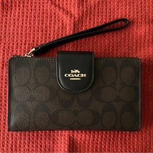 Coach Signature Black and Brown Phone Case
